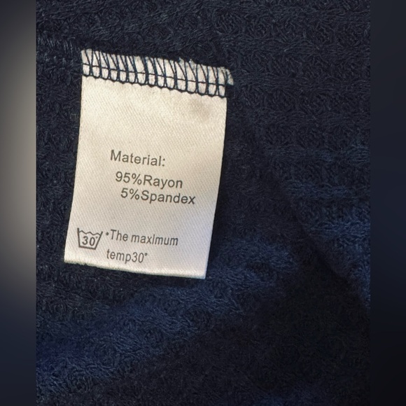 Neineiwu Womens Size Medium Blue Long Sleeve Stretch Pullover Top Boho Retro - Picture 7 of 8